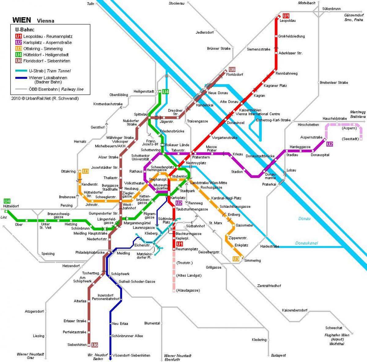 Viena hartă de metrou hauptbahnhof