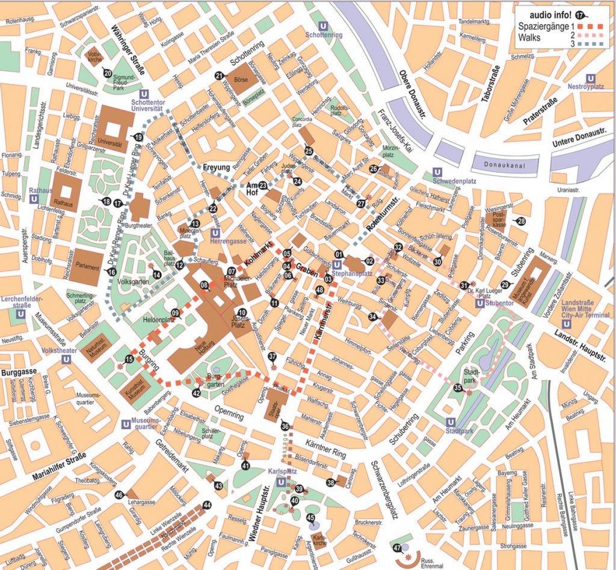 Viena, Austria city center hartă