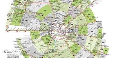 Harta Vienei zonele de transport