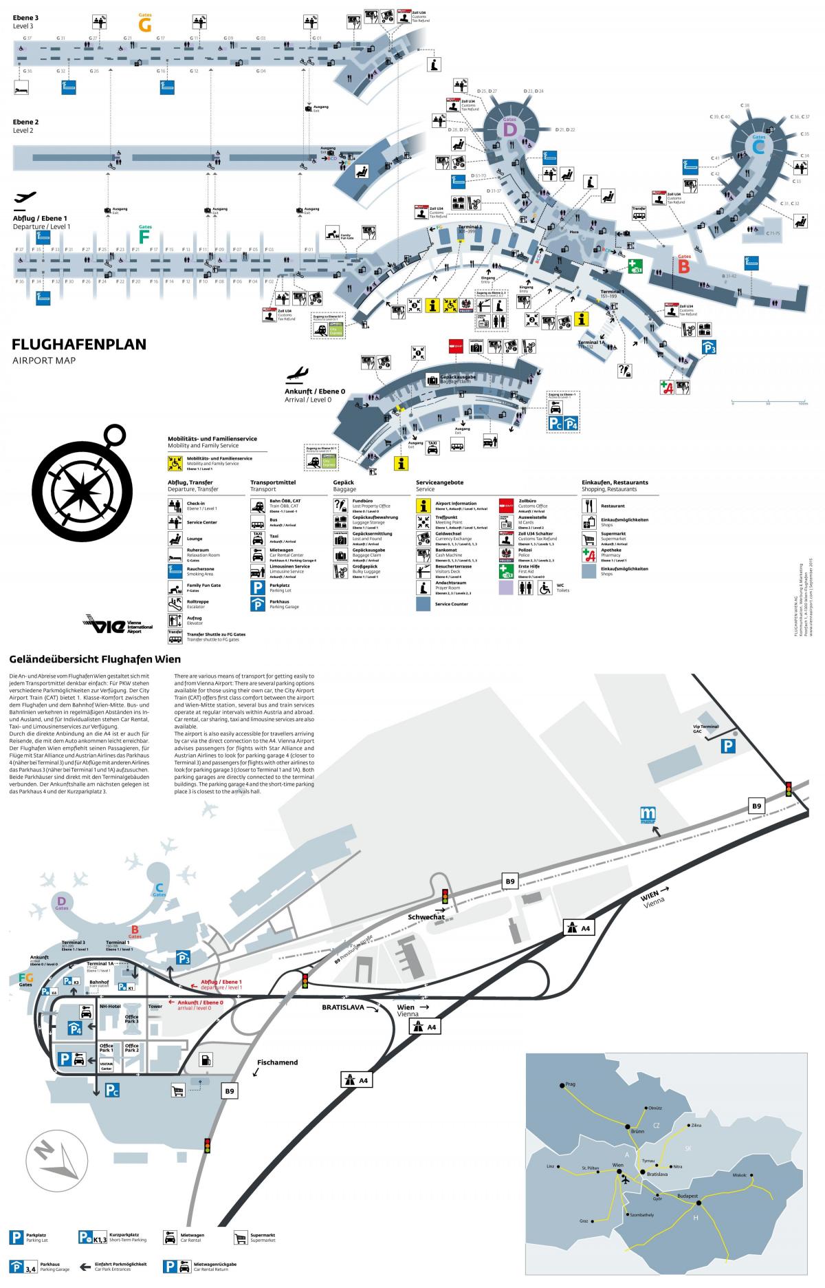 Aeroportul din viena plecari hartă