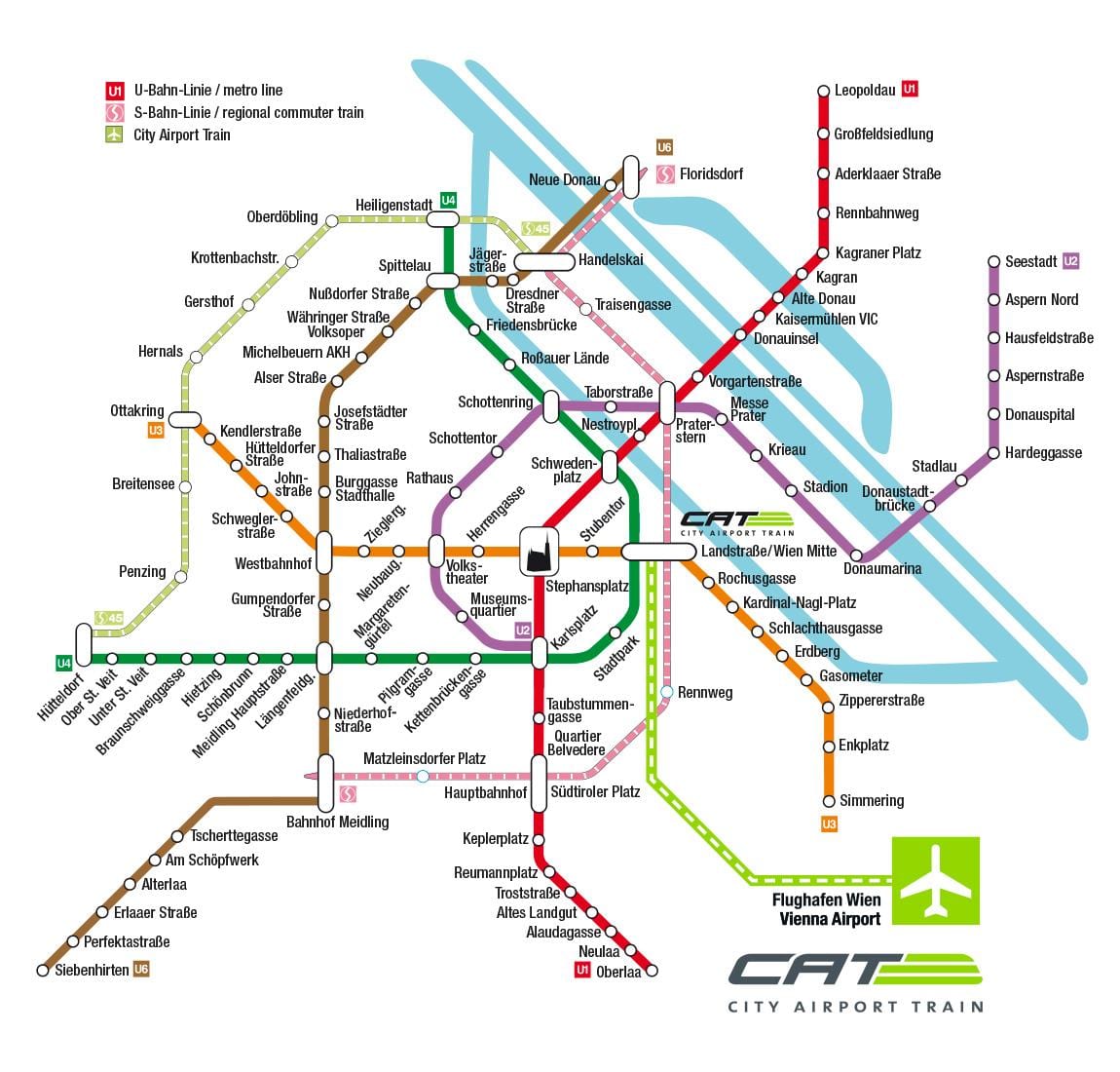 pisica city airport train Viena hartă