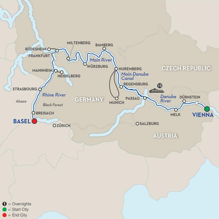 Harta de dunăre, de la Viena 