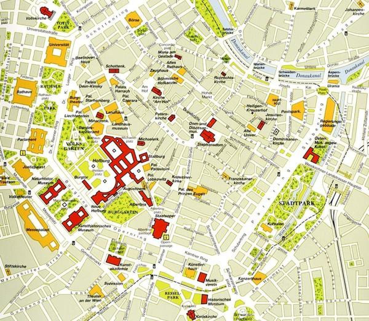 Viena centrul istoric hartă