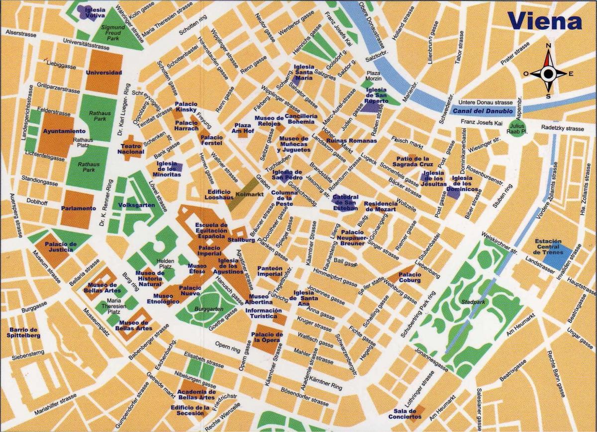 Harta strada centrală din Viena.