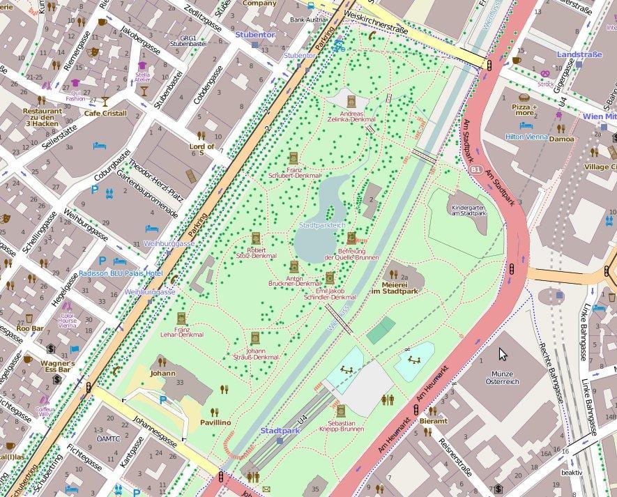 Harta de stadtpark, Viena