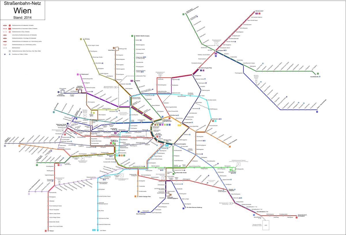 Viena strassenbahn hartă