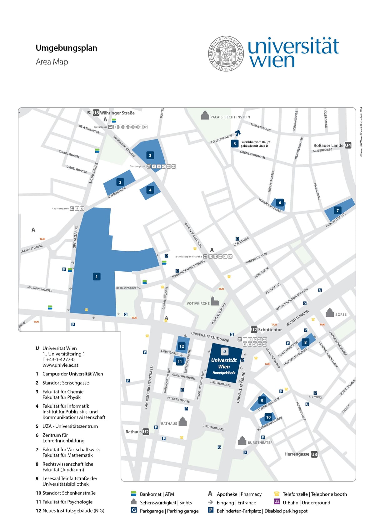 Harta de la universitatea din Viena