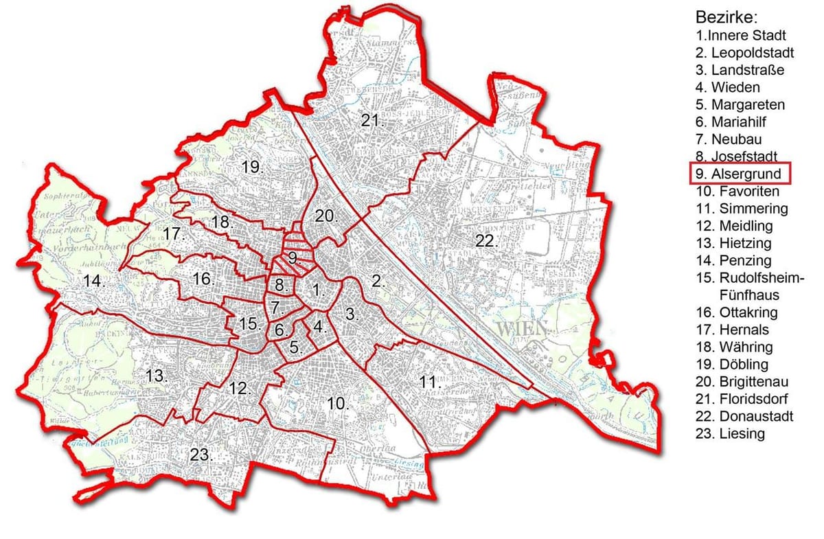 Wien bezirk hartă