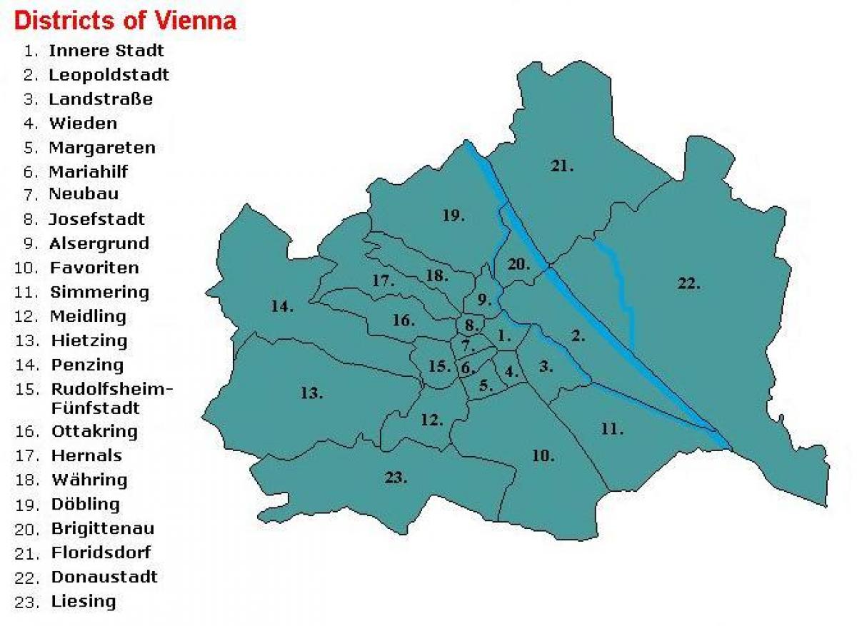 Wien raioane hartă