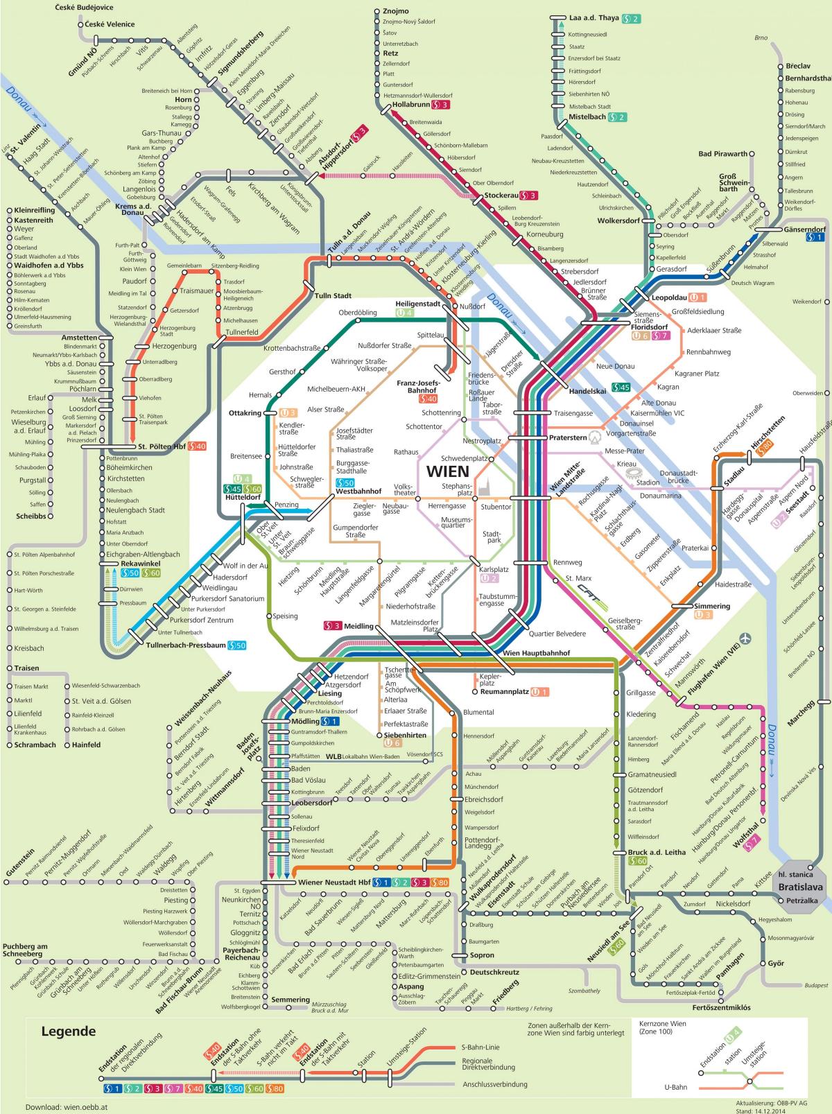 Vienna city transport hartă