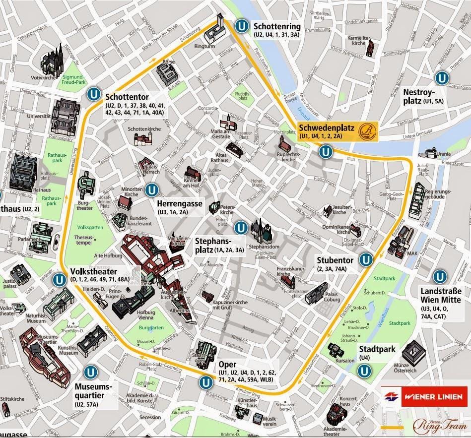 Viena tramvai harta 2016