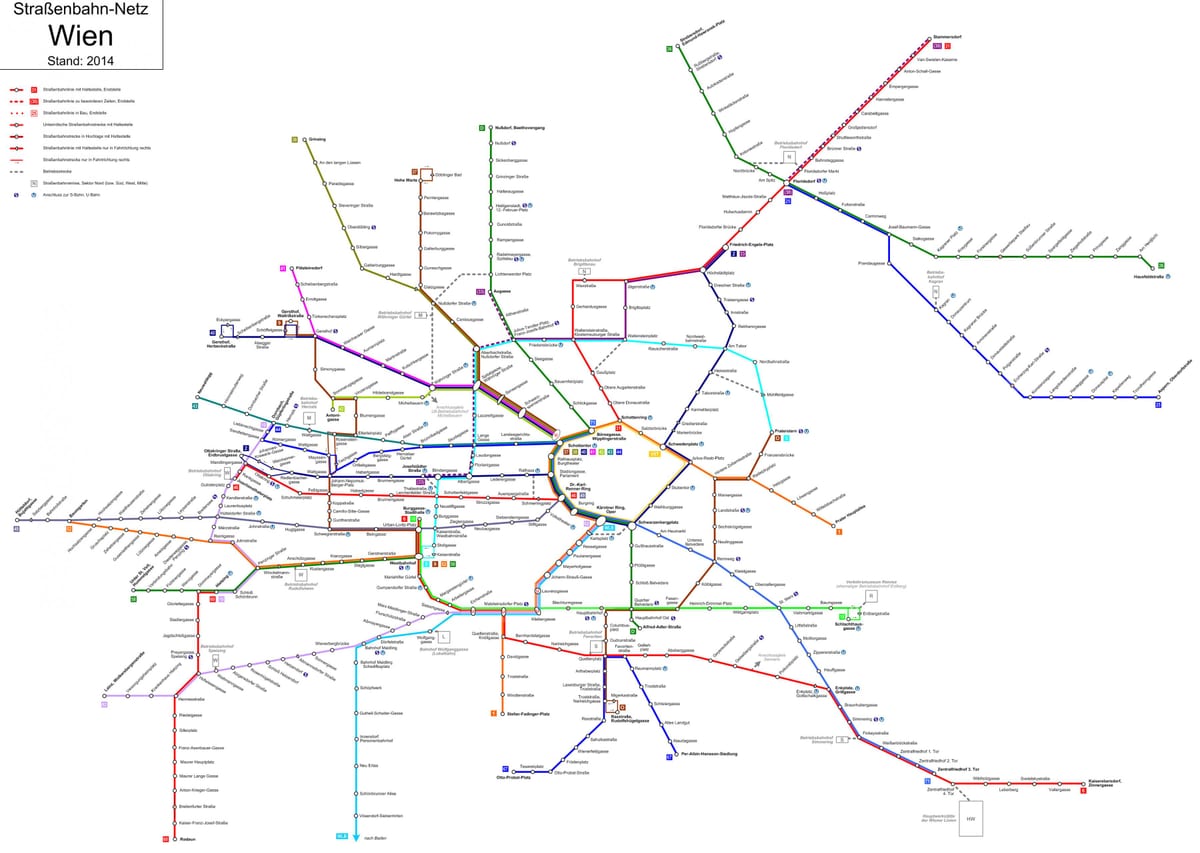 Viena linia de tramvai d hartă