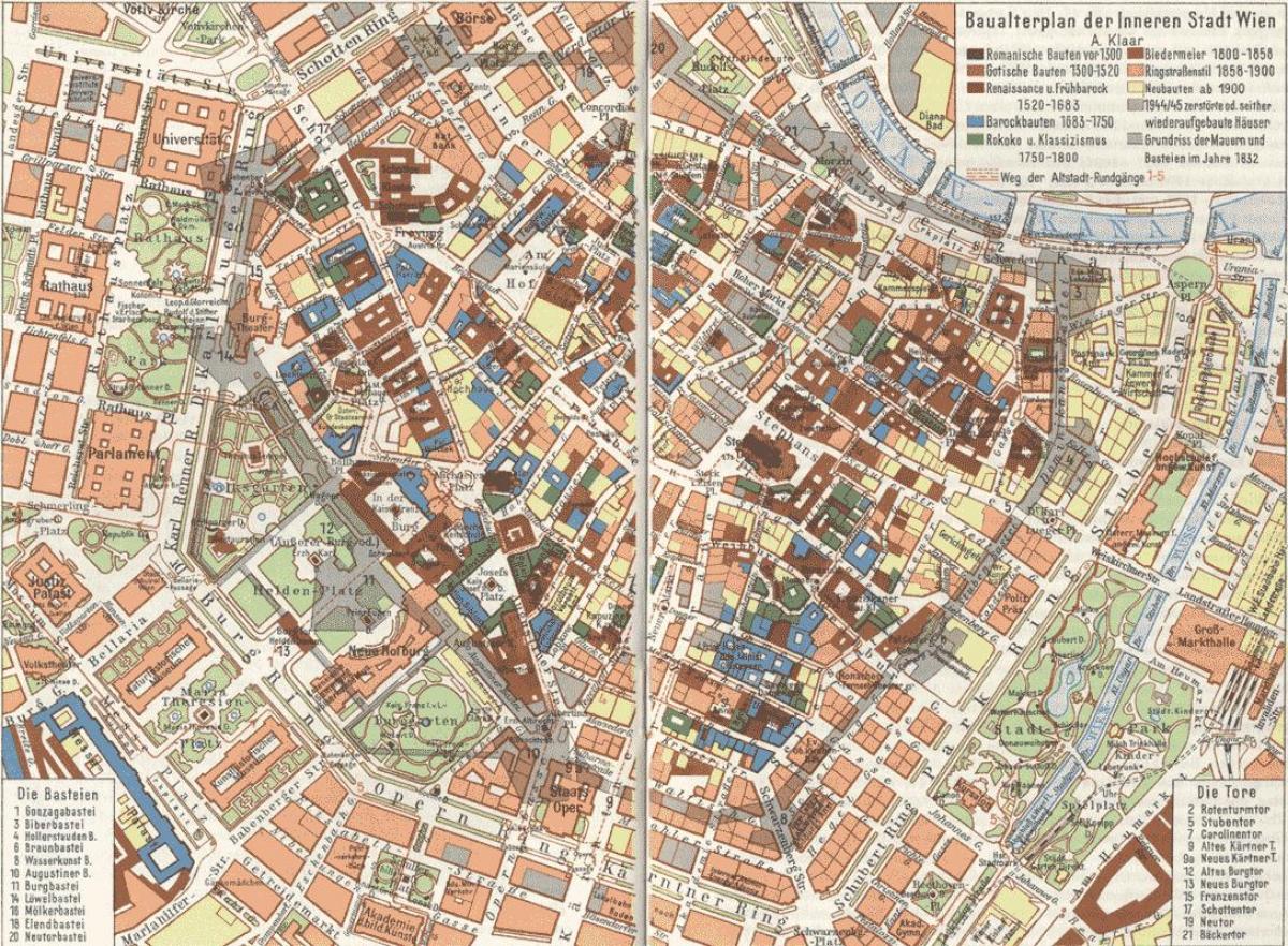 Vienna old city arată hartă