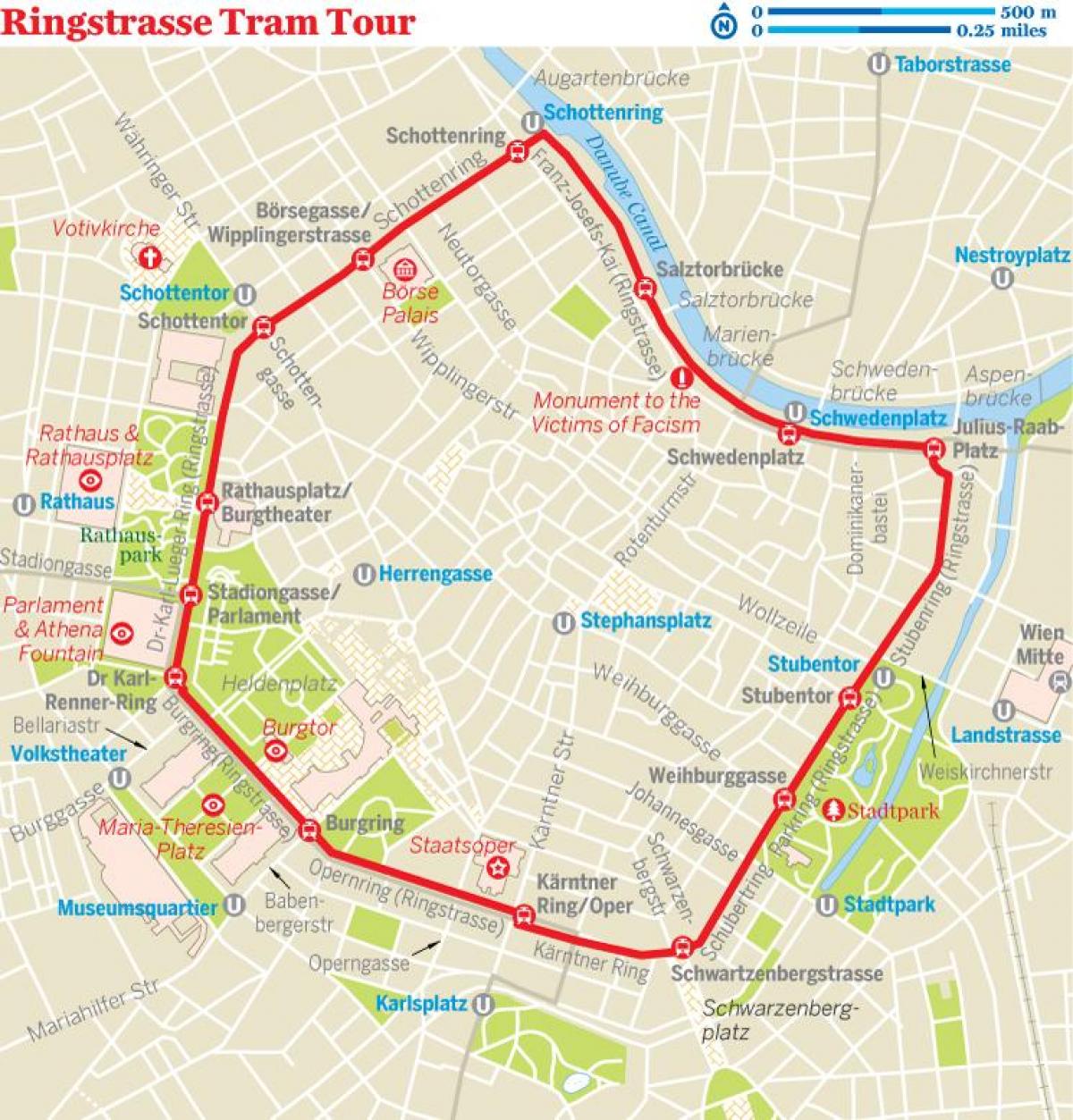 Vienna ring tram harta rutelor