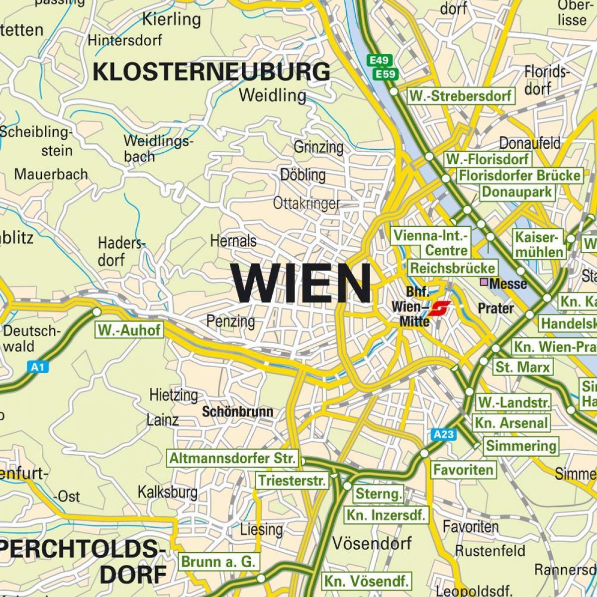 harta arată Viena