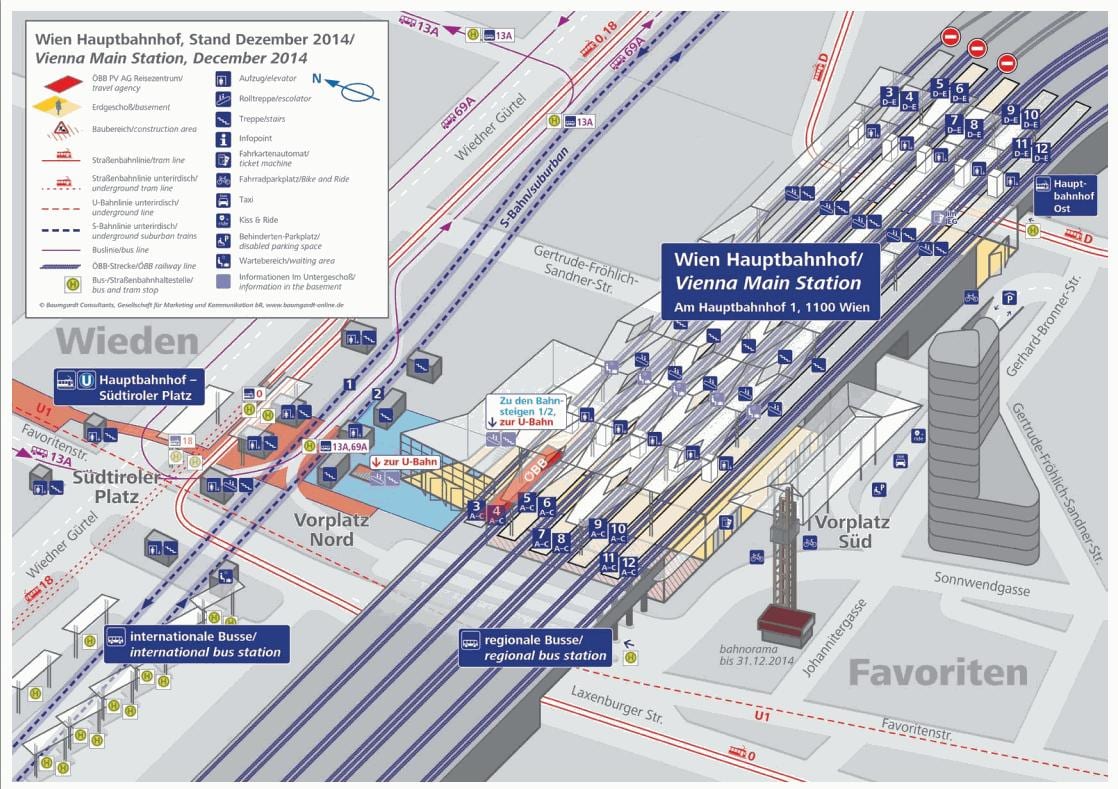 Wien hbf hartă