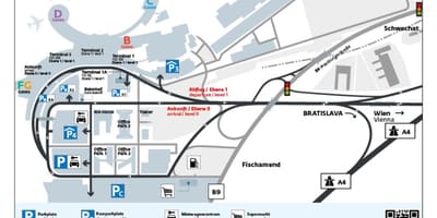 Harta aeroportului din Viena parcare