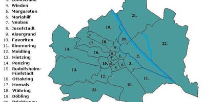 Wien raioane hartă